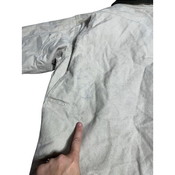 Vtg LL Bean H145 Coat M Tan Flannel Lined Primaloft Chore Barn USA Made 80s 90s - Picture 6 of 12